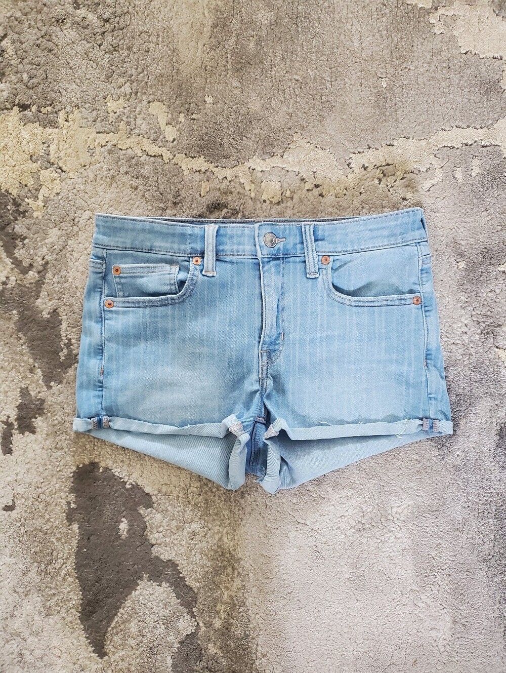American Eagle Outfitters Striped Denim High-Rise Shorts